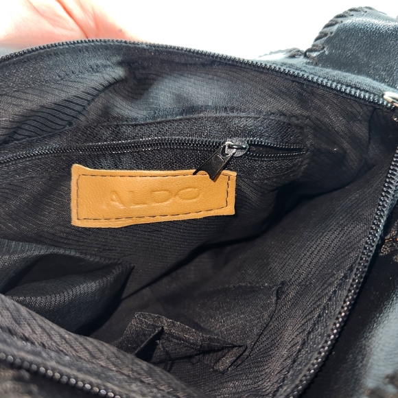 ALDO Artisan Boho Vibe Brown & Cream Faux Leather Handbag - Picture 6 of 8